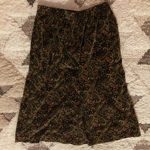 Vintage Velvet Paisley Skirt